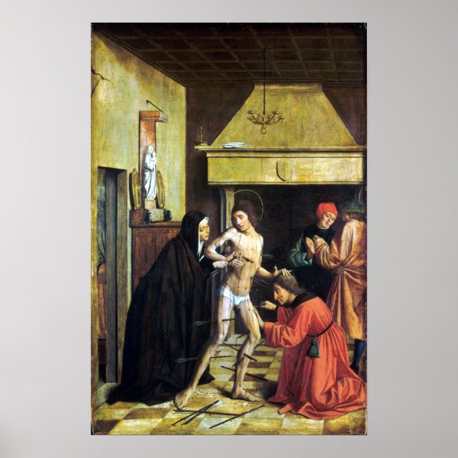 Josse Lieferinxe Saint Sebastian Cured by Irene Poster (Front)