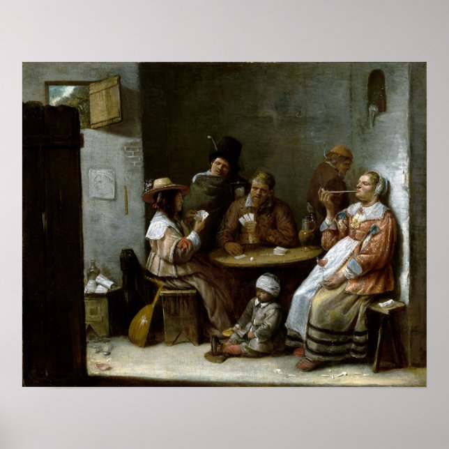 Josse van Craesbeeck Card Players Poster (Front)