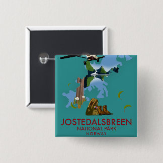 Jostedalsbreen National Park Flight poster 15 Cm Square Badge
