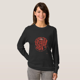 Jot Fish Sip Red Typography Long Sleeve Shirt