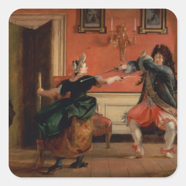 Jourdain Fences his Maid Square Sticker (Front)
