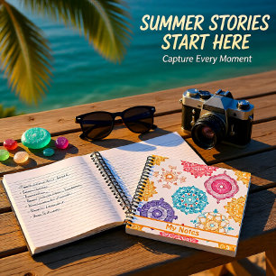 JOURNAL Gold vibrant Mandala custom notebook