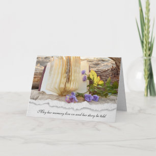 journal in beach sand sympathy card