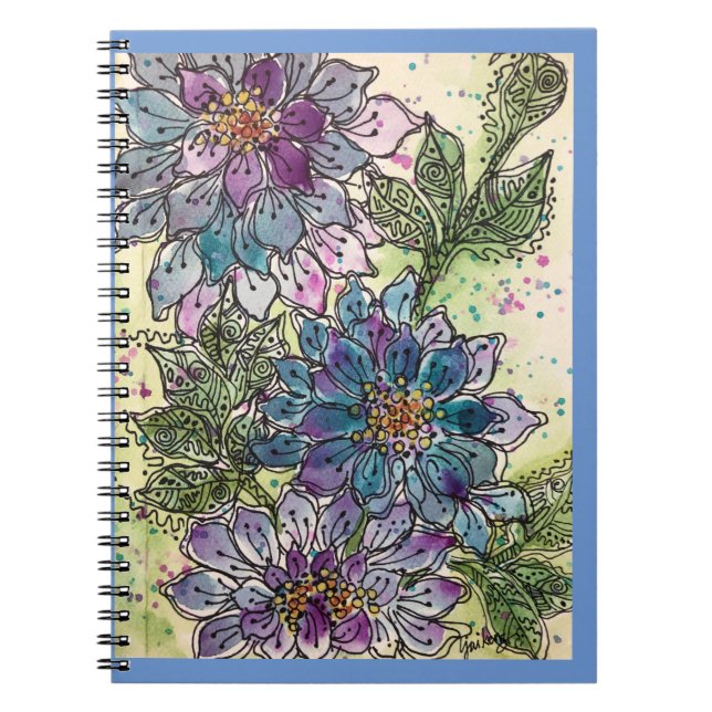Journal/Notebook– Purple Chrysanthemum Flowers Notebook (Front)