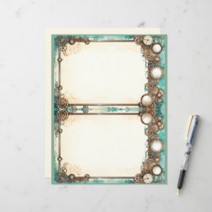 Journal Pages Teal and Steampunk