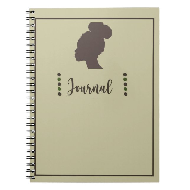 Journal with Black Woman Silhouette - Notebook  (Front)