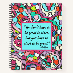 Journal with Motivational Quote Abstract Painting