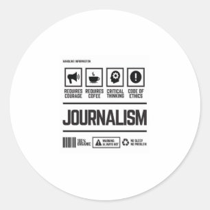 journalism classic round sticker