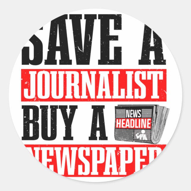 Journalism For Newspaper Journalist Classic Round Sticker (Front)