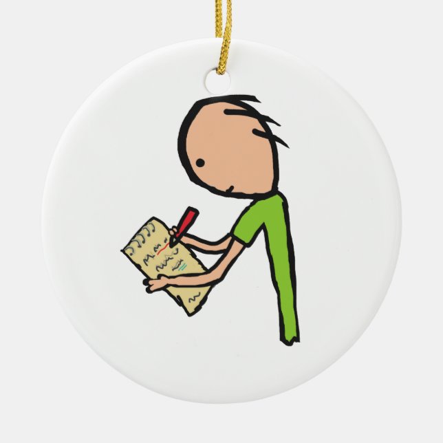 Journalist Ceramic Tree Decoration (Front)