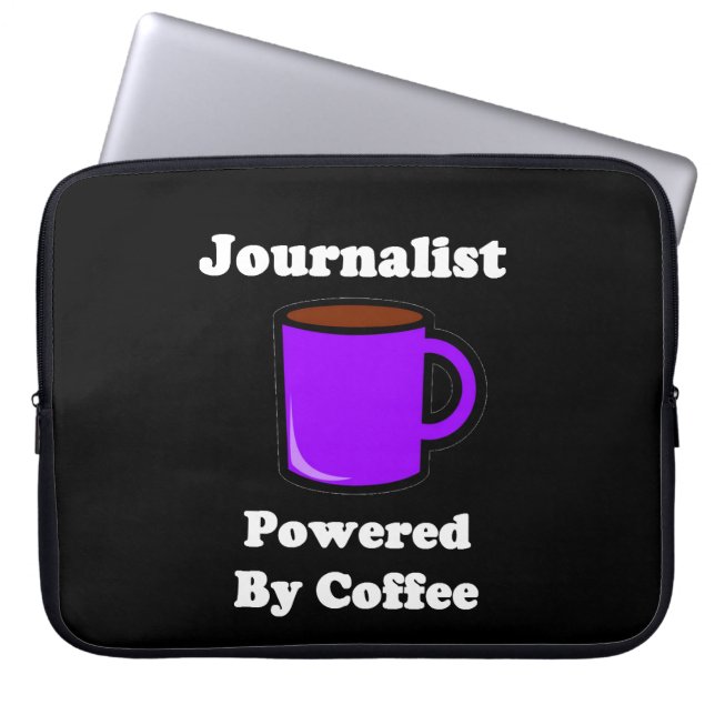 "Journalist", Powered by Coffee Laptop Sleeve (Front)