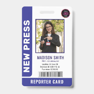 Journalist Press Pass Photo ID Badge