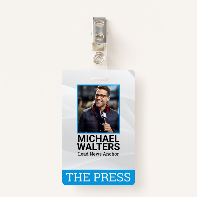 Journalist Reporting the News  ID Badge (Front with Clip)