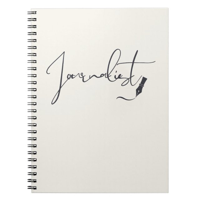 Journalist Script Notebook – Minimalist Writer Pen (Front)