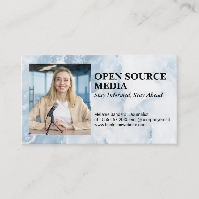 Journalist Smiling on Camera Business Card (Front)
