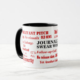 Journalist Swear Words Funny Pet Peeves Office Mug