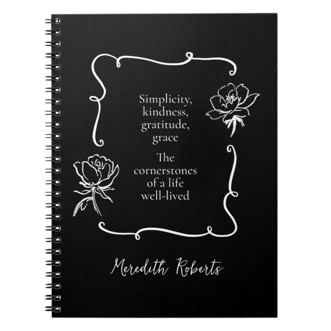 Journalling My Life Motivational Quote Your Name Notebook (Front)