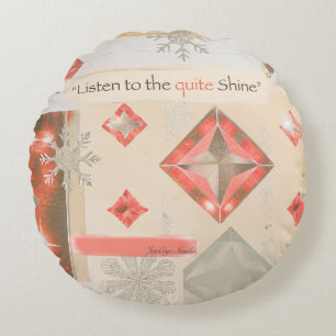 Journey and Warm Light – Round Vintage Pouf Cushion