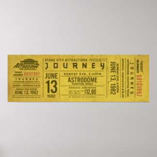 Journey Concert Ticket – Vintage Rock Wall Art Pri