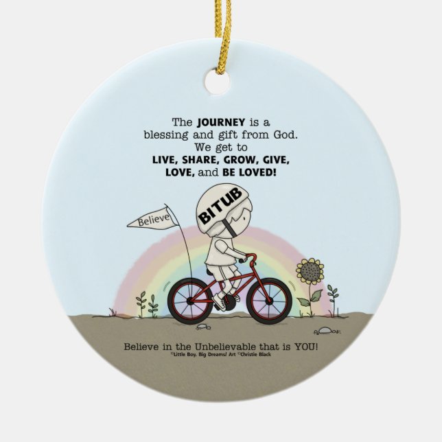 Journey is a Gift Ceramic Tree Decoration (Front)