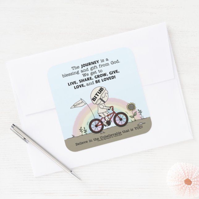 Journey is a Gift Square Sticker (Envelope)