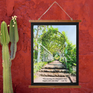 Journey of a Thousand Miles begins with one step  Hanging Tapestry