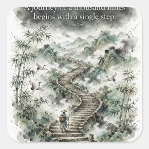 Journey of a Thousand Miles — Lao Tzu Sticker