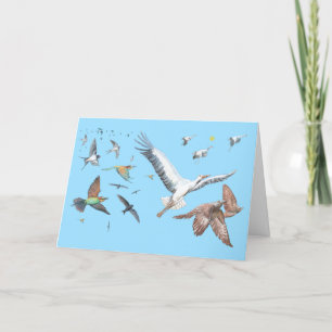Journey of Migratory birds Illustration Holiday Card
