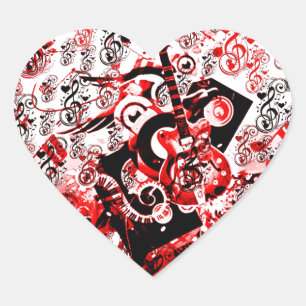 Journey of Music-Red_ Heart Sticker