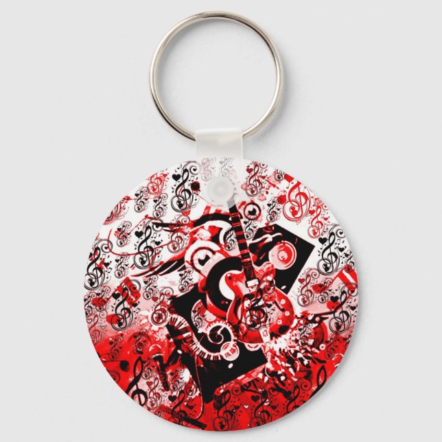 Journey of Music-Red_ Key Ring (Front)