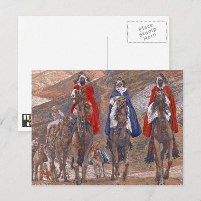 Journey of the Magi. Fine Art Christmas Holiday Postcard (Front/Back)
