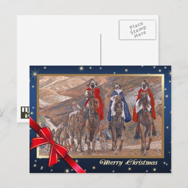 Journey of the Magi. Fine Art Christmas Holiday Postcard (Front/Back)