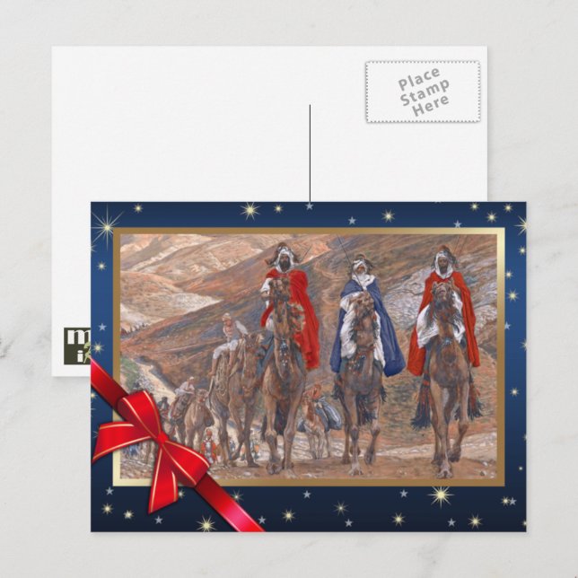 Journey of the Magi. Fine Art Christmas Holiday Postcard (Front/Back)