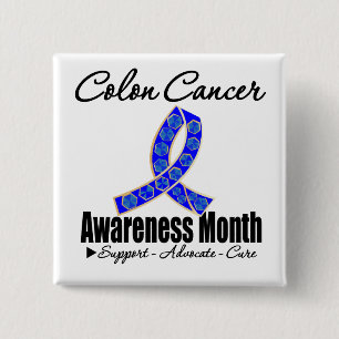 Journey Ribbon - Colon Cancer Awareness Month 15 Cm Square Badge