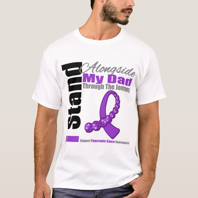 Journey Ribbon For Pancreatic Cancer (Dad) T-Shirt (Front)
