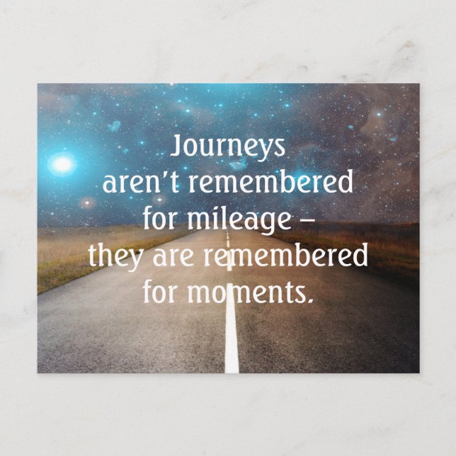 Journey Road Trip Travel Quote Postcard (Front)