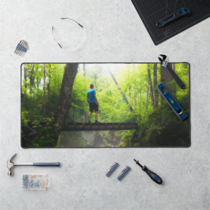 Journey through the magical forest desk mat