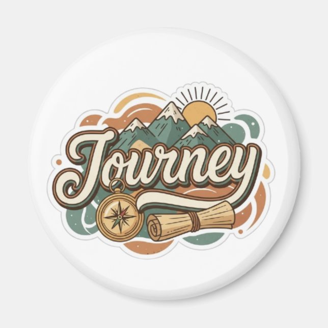 Journey to mountains & adventure typography  magnet (Front)