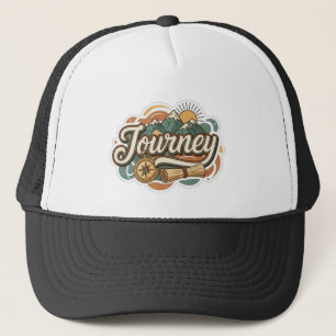 Journey to mountains & adventure typography trucker hat