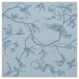 Journey to the Chateau Peacock Blue Fabric
