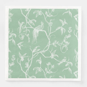 Journey to the Chateau Peacock Green2  Napkin