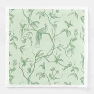 Journey to the Chateau Peacock Green Napkin