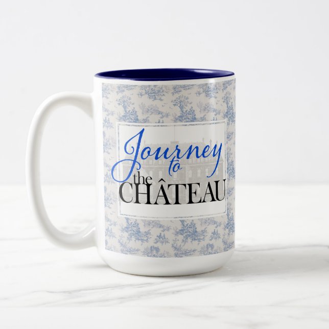 Journey to the Chateau Toile Pattern Mug (Left)