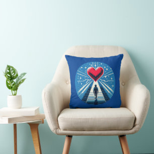 Journey to the Heart - Emotional Pixel Art Design Cushion