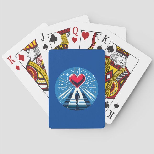 Journey to the Heart - Emotional Pixel Art Design Playing Cards (Back)