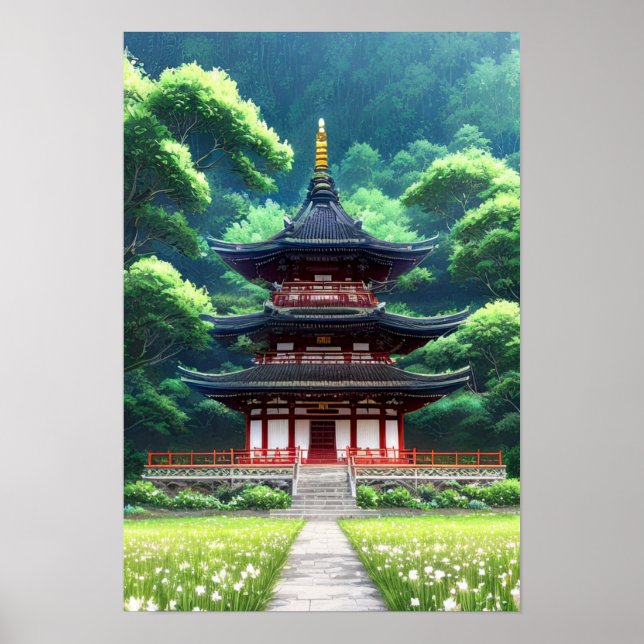 Journey to the Wooden Japanese Temple Poster (Front)