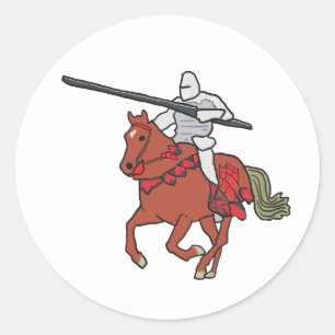 Jousting Knight Classic Round Sticker