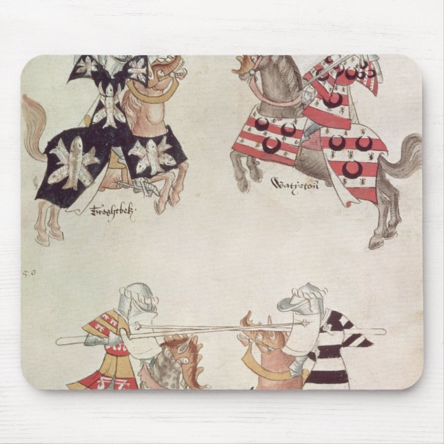 Jousting Knights, from Sir Thomas Holmes' Book Mouse Mat (Front)