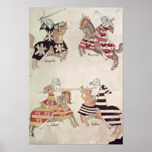 Jousting Knights, from Sir Thomas Holmes' Book Poster
