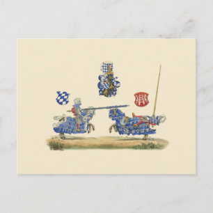 Jousting Knights - Mediaeval Theme Postcard